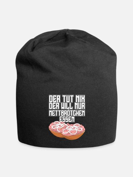 Hackfleisch Mettbrötchen - Jersey-Beanie - Schwarz