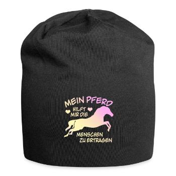 Reiten Pferde Spruch Pferd Reiter - Jersey-Beanie - Schwarz - Vorne
