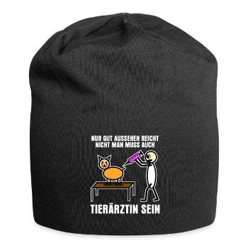 Tierärztin Tierarztpraxis Tiermedizin - Jersey-Beanie - Schwarz - Vorne