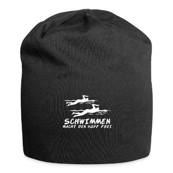 Schwimmtrainer Schwimmen Schwimmer - Jersey-Beanie - Schwarz - Vorne