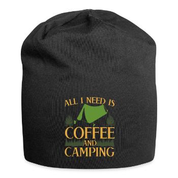 Camping Camping Coffee Tents Tent Camper - Jersey Beanie - black - Front