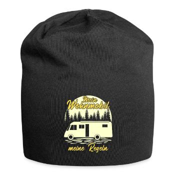 Wohnmobil Camping Reise Wohnmobile - Jersey-Beanie - Schwarz - Vorne