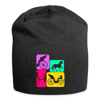 Kutsche Pferdekutsche retro Kutscher - Jersey-Beanie - Schwarz - Vorne