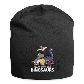 Dinos Dino Dinosaurier - Jersey-Beanie - Schwarz - Vorne