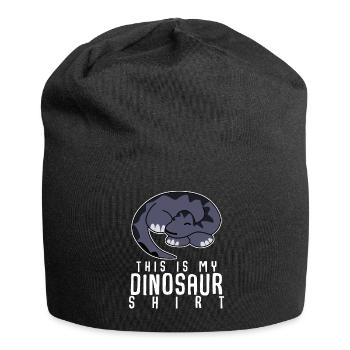 Dinos Dino schlafender Dinosaurier - Jersey-Beanie - Schwarz - Vorne