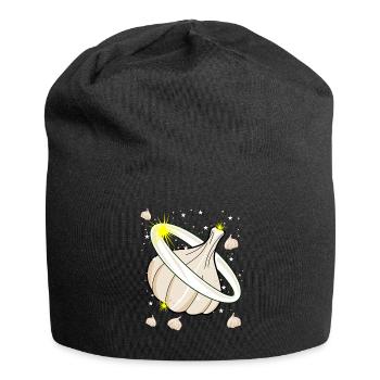 Knoblauch Knoblauchzehen Planet Knobi - Jersey-Beanie - Schwarz - Vorne