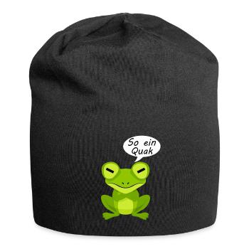 Frosch Frösche - Jersey-Beanie - Schwarz - Vorne