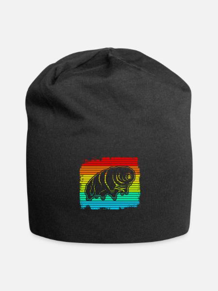Tardigrade Retro Wasserbär Bärtierchen - Jersey-Beanie - Schwarz