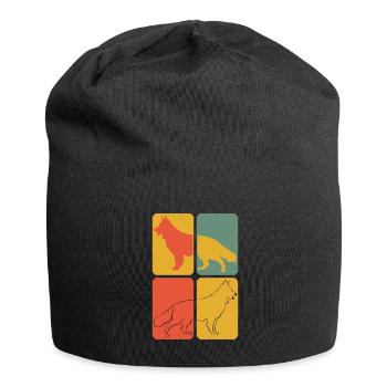 White Shepherd Retro Shepherd Dogs - Jersey Beanie - black - Front