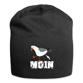 Moin Nodesee Möwe Norddeutsch - Jersey-Beanie - Schwarz - Vorne