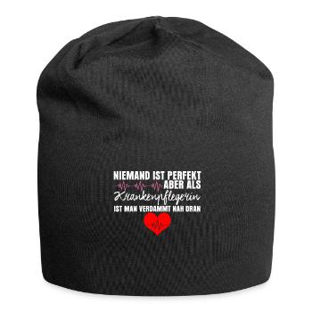 Krankenschwester lustig Krankenpflegerin - Jersey-Beanie - Schwarz - Vorne
