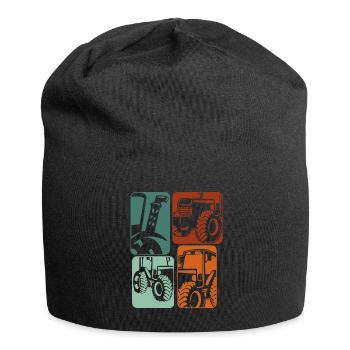 Tractor Retro Tractor Driver Tractor - Jersey Beanie - black - Front