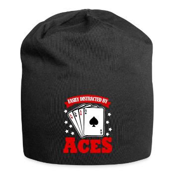 Poker Poker Cartes Joueurs de poker - Bonnet en jersey - noir - Devant