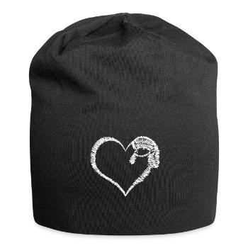 Poodle Heart - Jersey Beanie - black - Front