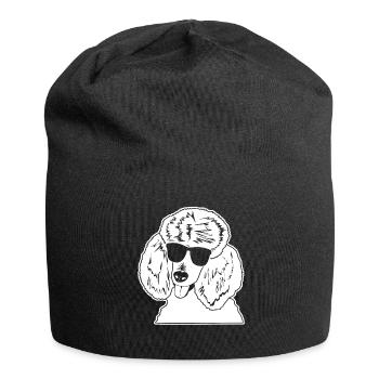 Poodle with sunglasses - Jersey Beanie - black - Front