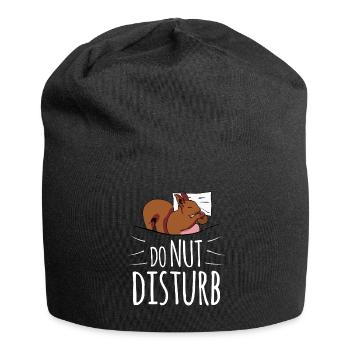 Squirrel Sleep Bed Tired Squirrel - Jersey Beanie - black - Front