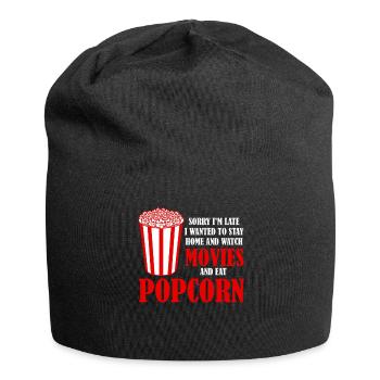 Popcorn and Movies - Jersey Beanie - black - Front