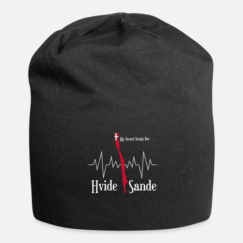 Hvide Sande Urlaub Flagge Dänemark - Jersey-Beanie - Schwarz