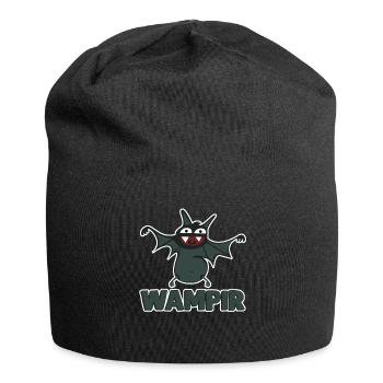 Vampir lustige dicke Fledermaus - Jersey-Beanie - Schwarz - Vorne