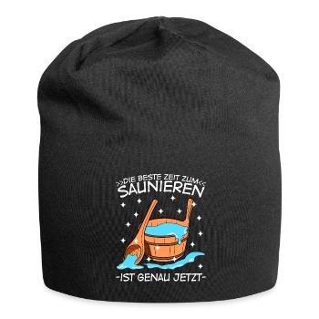 Sauna Saunieren Saunisten Saunist - Jersey-Beanie - Schwarz - Vorne