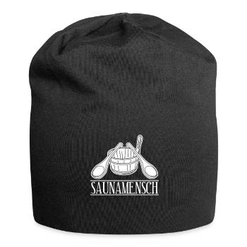 Sauna Saunamensch Saunisten Saunieren - Jersey-Beanie - Schwarz - Vorne