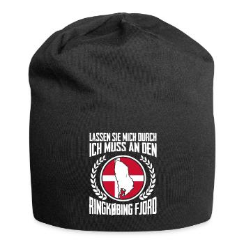 Ringkøbing Fjord Flagge Dänemark - Jersey-Beanie - Schwarz - Vorne
