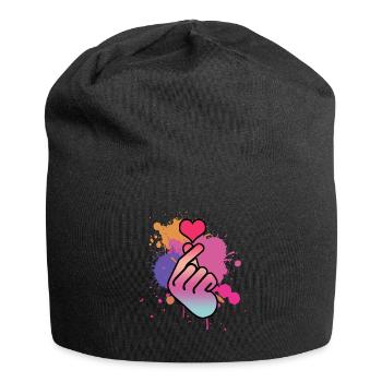 Kpop Finger Korean Popmusik Retro K-Pop - Jersey-Beanie - Schwarz - Vorne