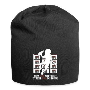 Mehr Bier Witz Bierbrauer Vatertag - Jersey-Beanie - Schwarz - Vorne