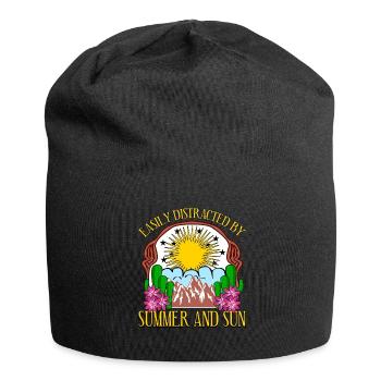 Summer and sun - Jersey Beanie - black - Front