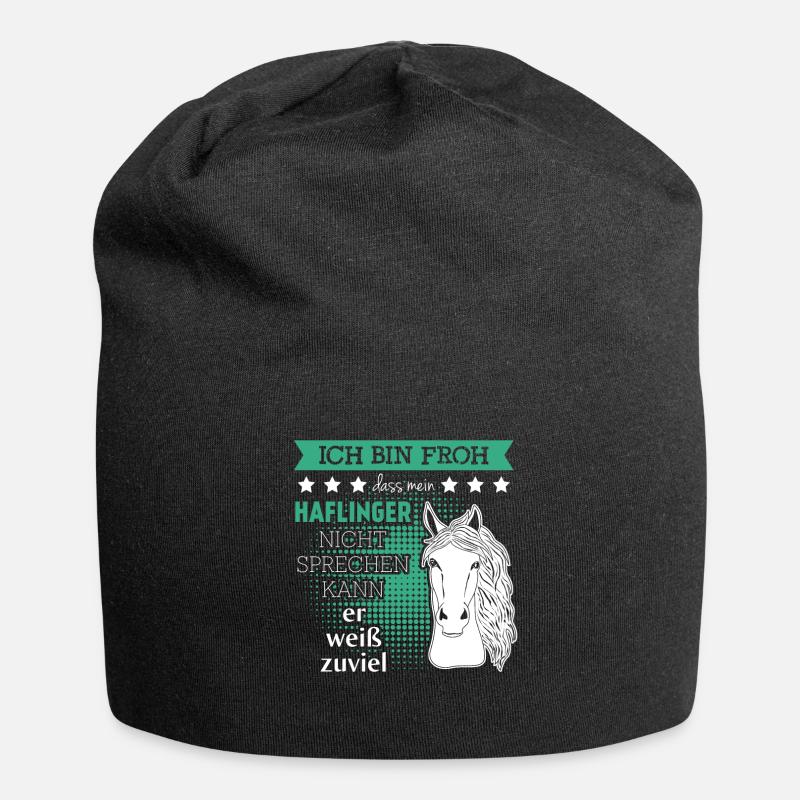 Haflinger Reiten Reiter Witz Pferde - Jersey-Beanie - Schwarz