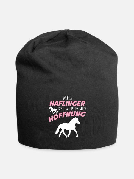 Haflinger Reiten Pferd Haflingers - Jersey-Beanie - Schwarz