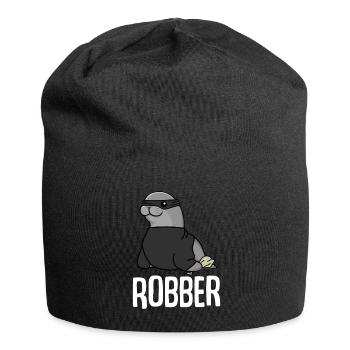 Robbe Dieb Räuber Einbrecher Seerobbe - Jersey-Beanie - Schwarz - Vorne