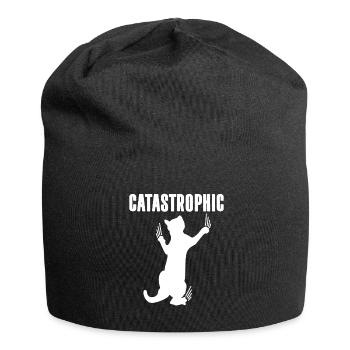 Chat catastrophique - Bonnet en jersey - noir - Devant