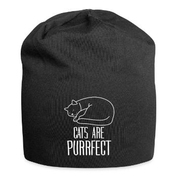 Chat endormi - Bonnet en jersey - noir - Devant
