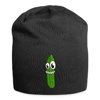 Gurken verrückte Gurke - Jersey-Beanie - Schwarz - Vorne