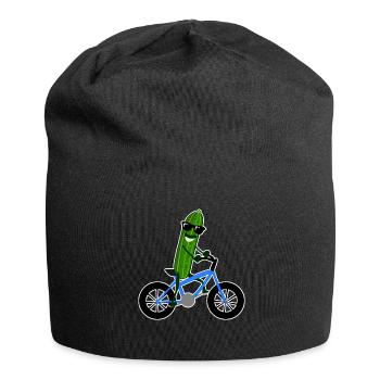 Gurke auf Fahrrad Gurken - Jersey-Beanie - Schwarz - Vorne