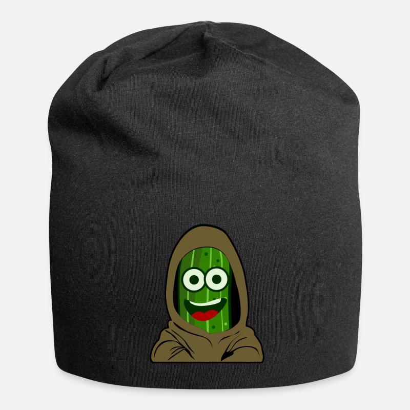 Gurke Gurken - Jersey-Beanie - Schwarz