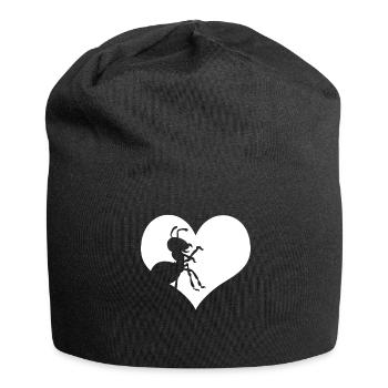 Ameise Herz Ameisen - Jersey-Beanie - Schwarz - Vorne