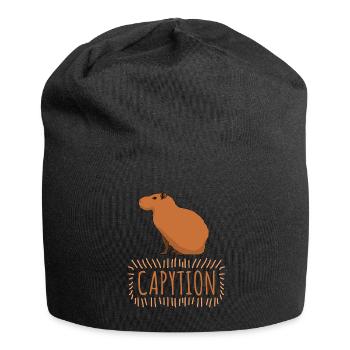 Capybara Caption Capybaras - Jersey-Beanie - Schwarz - Vorne
