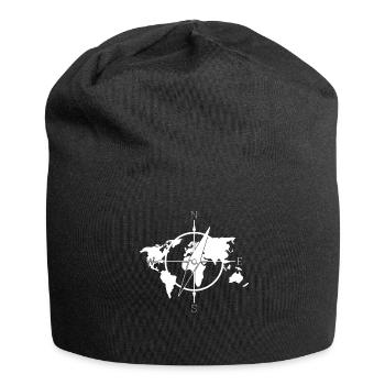 Carte du monde Boussole Cartes du monde - Bonnet en jersey - noir - Devant