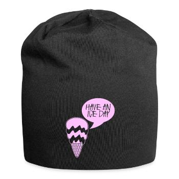 Eis Eisbecher Eiscreme - Jersey-Beanie - Schwarz - Vorne