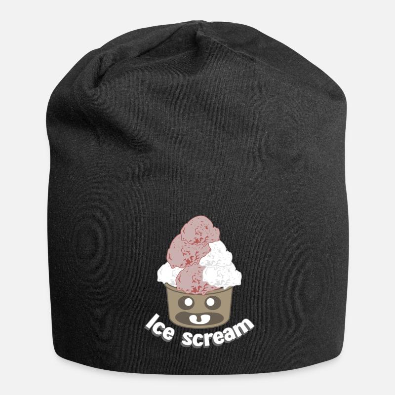 Eis Eiscreme Gespenst Eisbecher - Jersey-Beanie - Schwarz