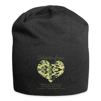 Soldatenfrau lustiger Spruch - Jersey-Beanie - Schwarz - Vorne
