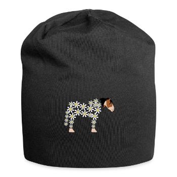 Horse made of daisy horses - Jersey Beanie - black - Front