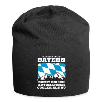 Bayern Flagge - Jersey-Beanie - Schwarz - Vorne
