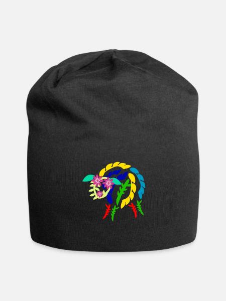 Schaf aus Blumen Schafe - Jersey-Beanie - Schwarz