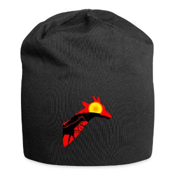 Giraffe in the sunset Giraffes - Jersey Beanie - black - Front