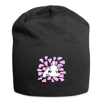 Chiens de méditation de chien de yoga - Bonnet en jersey - noir - Devant