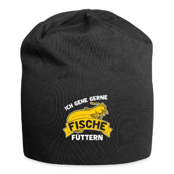 Angler Fischer Angeln Fisch Angel - Jersey-Beanie - Schwarz - Vorne