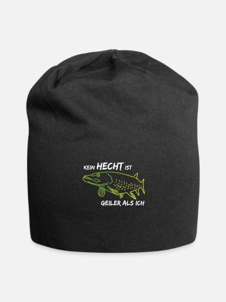 Hecht Angler Fischer Angeln Fisch Angel - Jersey-Beanie - Schwarz